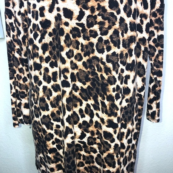 Fascination Leopard Print Black & Brown Tunic Top Size Medium - Picture 6 of 6